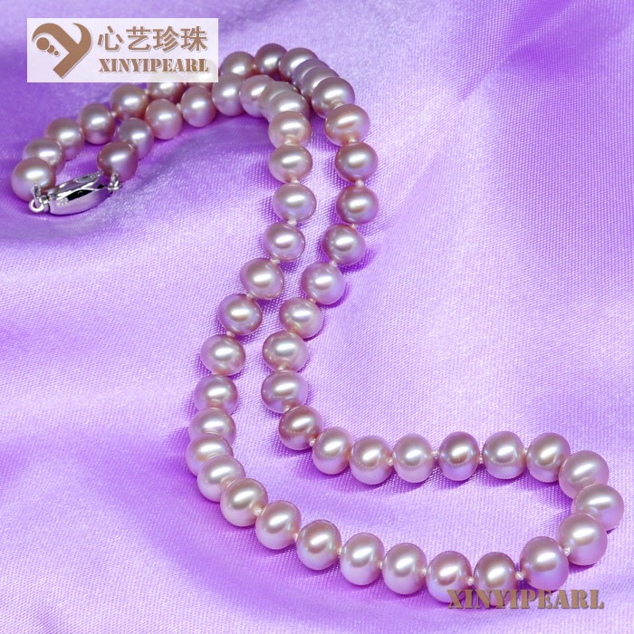 心艺珍珠:(8-9mm紫色)珍珠项链SC12253-3图片四