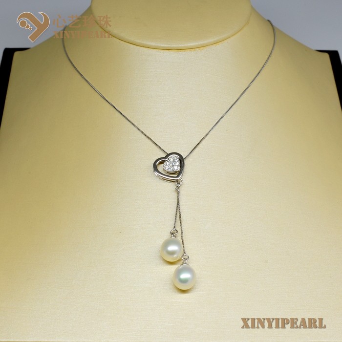 (9-10mm白色)珍珠吊坠项链SC13001|心艺淡水珍珠饰品图片
