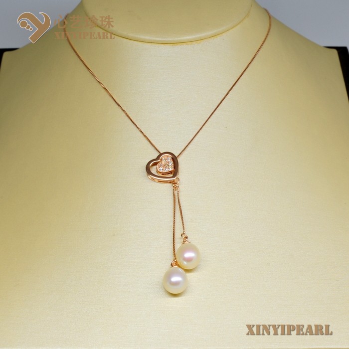 (9-10mm白色)珍珠吊坠项链SC13002|心艺淡水珍珠饰品图片