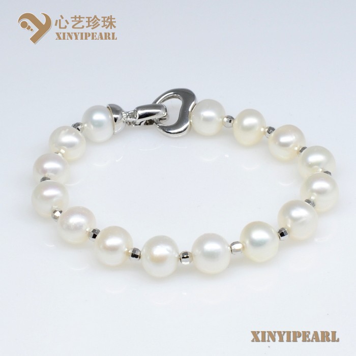 (9-10mm白色)珍珠手链XY13001-1|心艺AA级珍珠图片