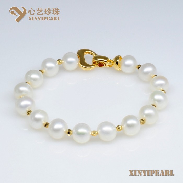 (9-10mm白色)珍珠手链XY13001-2|心艺AA级珍珠图片
