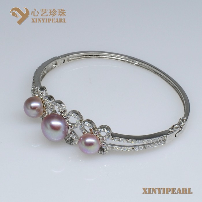 (8-11mm紫色)珍珠手链XY13002-3|心艺淡水珍珠饰品图片