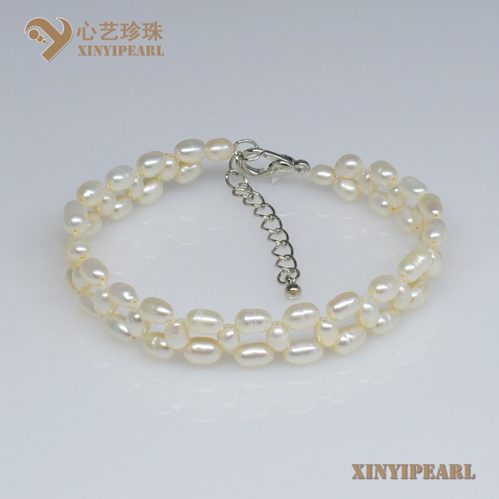 (4-5mm 白色)珍珠手链XY13006-1|心艺AA级珍珠图片
