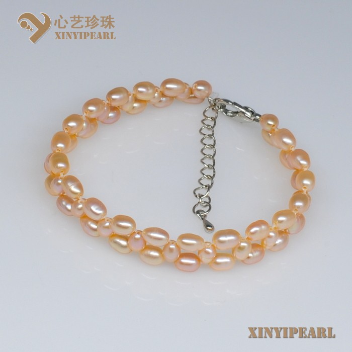 (4-5mm 粉色)珍珠手链XY13006-2|心艺AA级珍珠图片