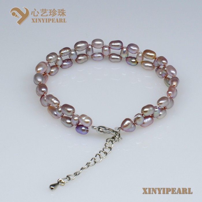 心艺珍珠:(4-5mm 紫色)珍珠手链XY13006-3图片一