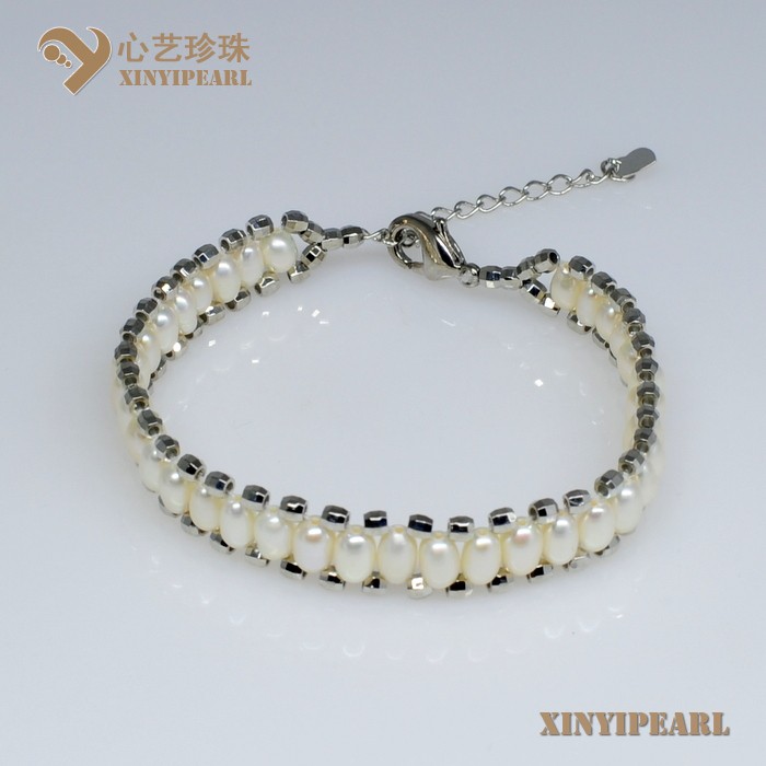 (4-5 白色)珍珠手链XY13010__心艺珍珠饰品网-饰品图片