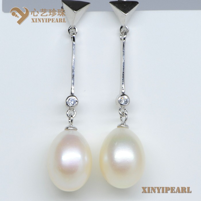 (10-11mm 白色)珍珠耳环XY13012|心艺珍珠饰品网-珍珠图片