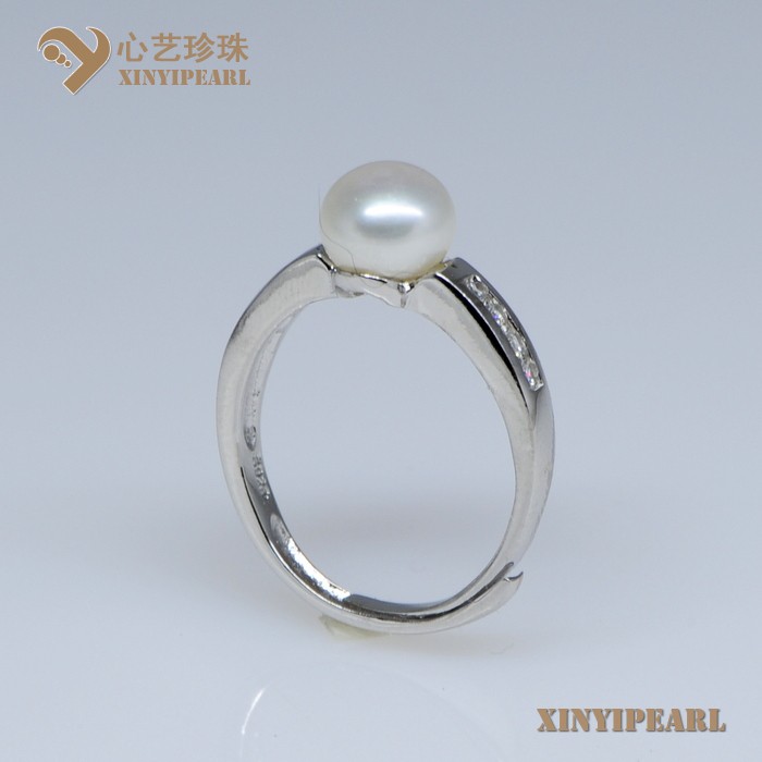 (8-9mm白色)珍珠戒指XY13013|心艺珍珠饰品网-珍珠图片