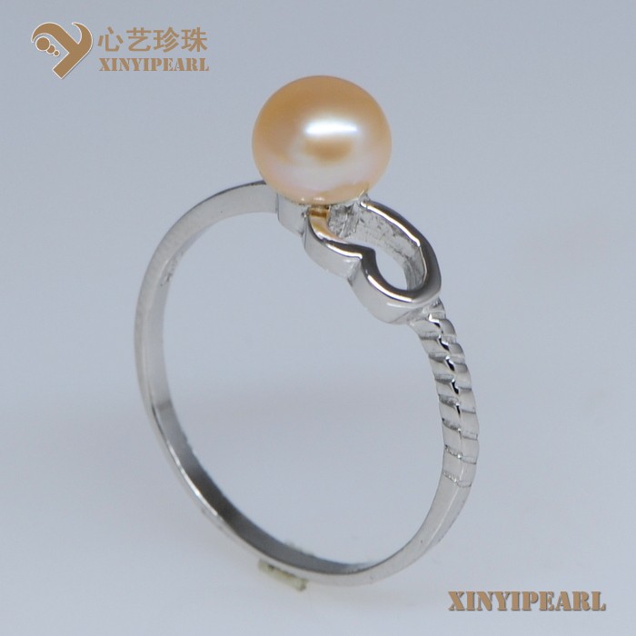 (7-8mm粉色)珍珠戒指XY13015-2|心艺珍珠饰品网-珍珠图片